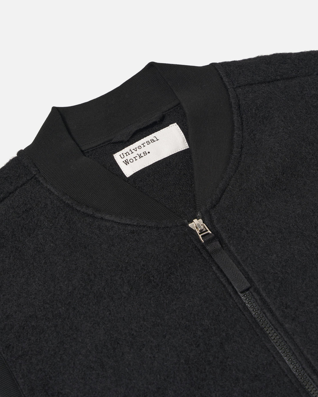Zip Waistcoat Wool Fleece Black