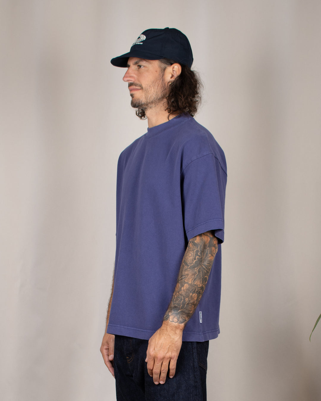 Heavy Oversize Tee Purple Washed