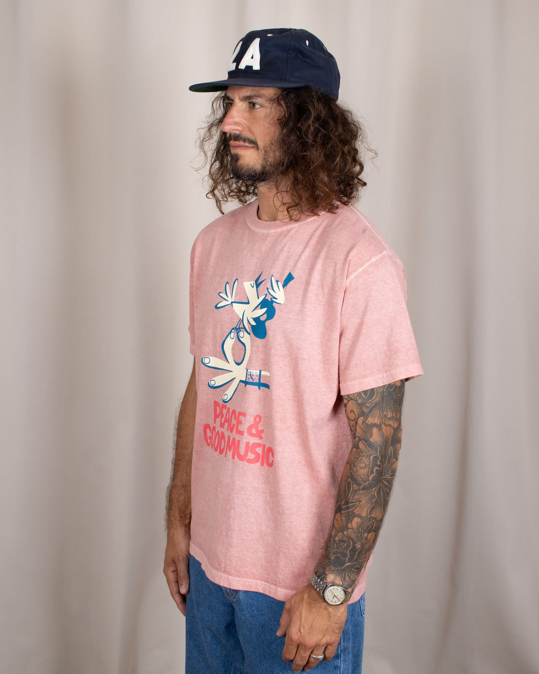 Peace & Good Music SS Tee P-Coral