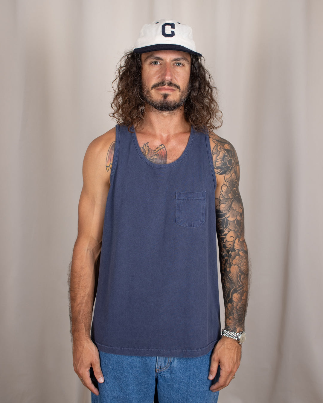 Pocket Tank Top P-Navy