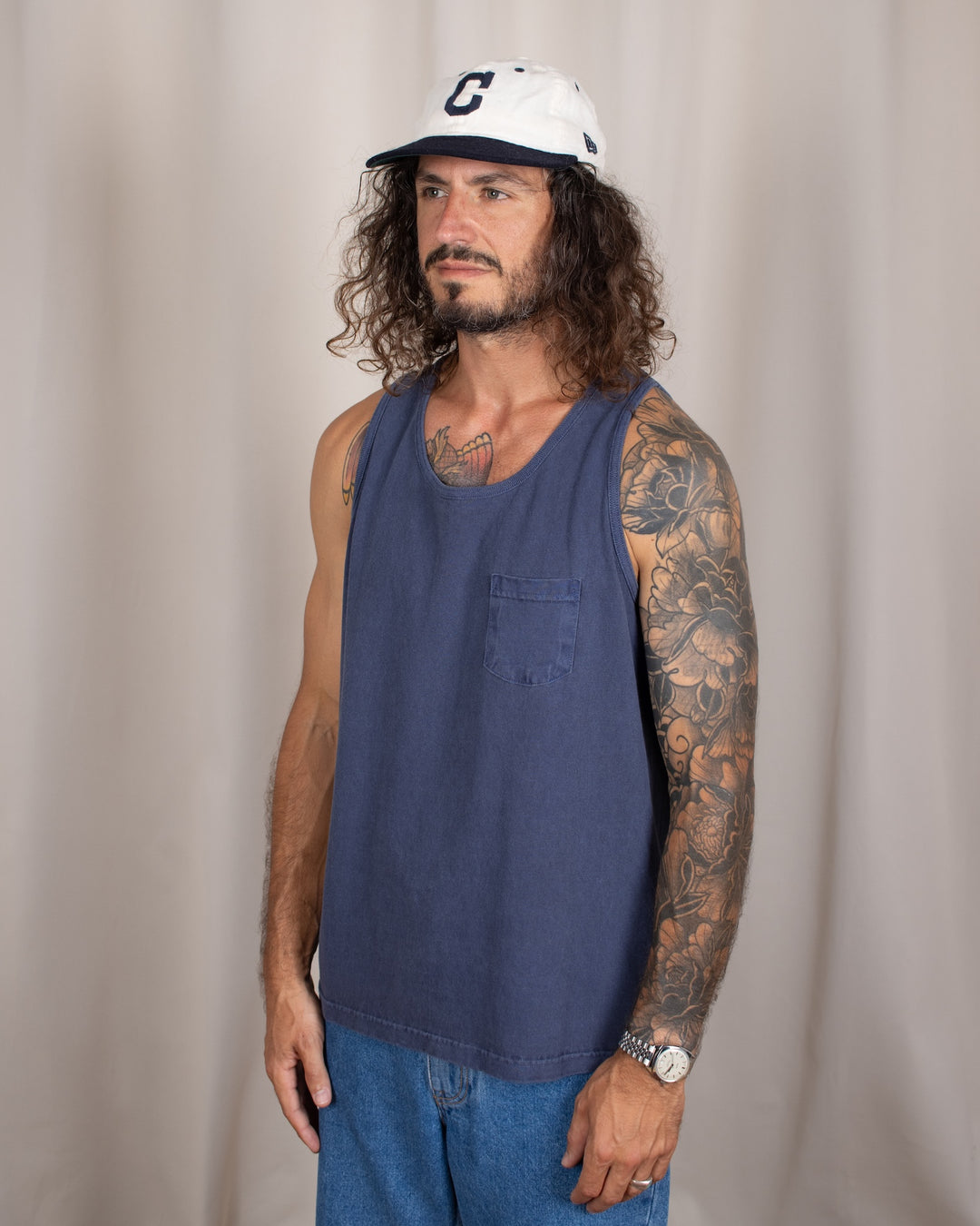 Pocket Tank Top P-Navy