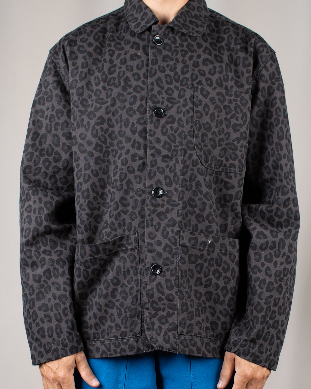 Patterned Easy Chef Shirt Black Leopard
