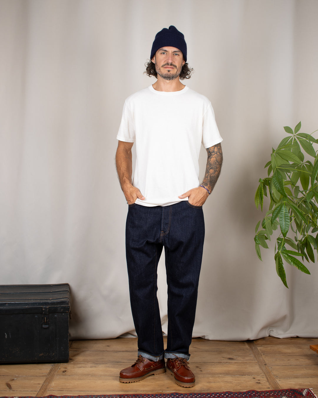Loose Ankle Jeans One Wash Indigo