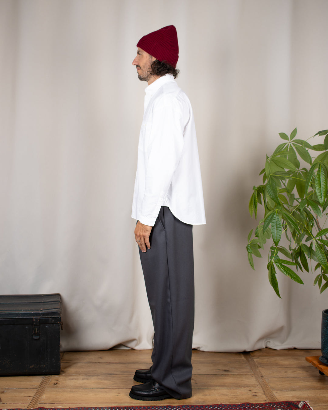Long Sleeve Baggy Shirt Washed Oxford White