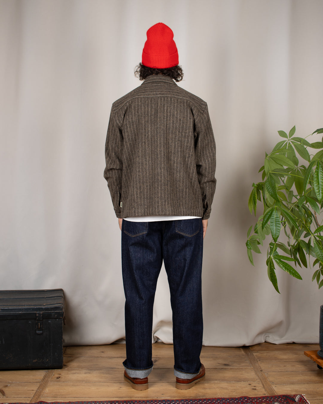 WBBuzo Herringbone Shirt Dark Olive