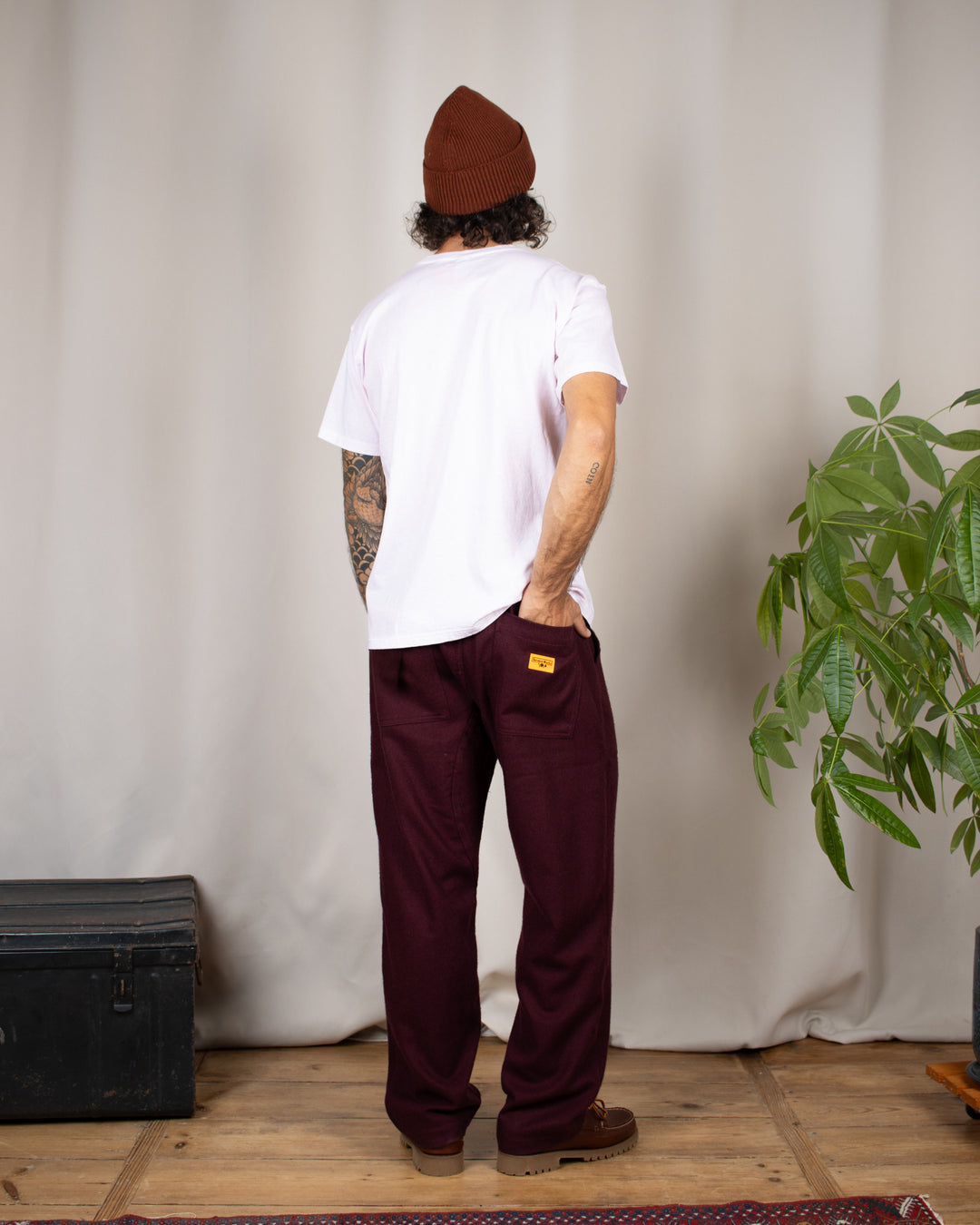 Flannel Chef Pants Burgundy
