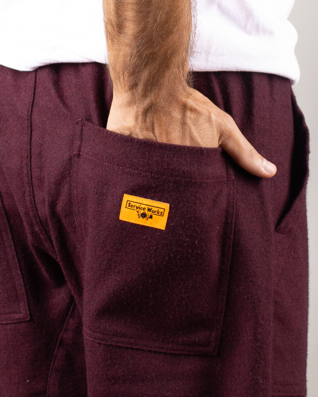 Flannel Chef Pants Burgundy