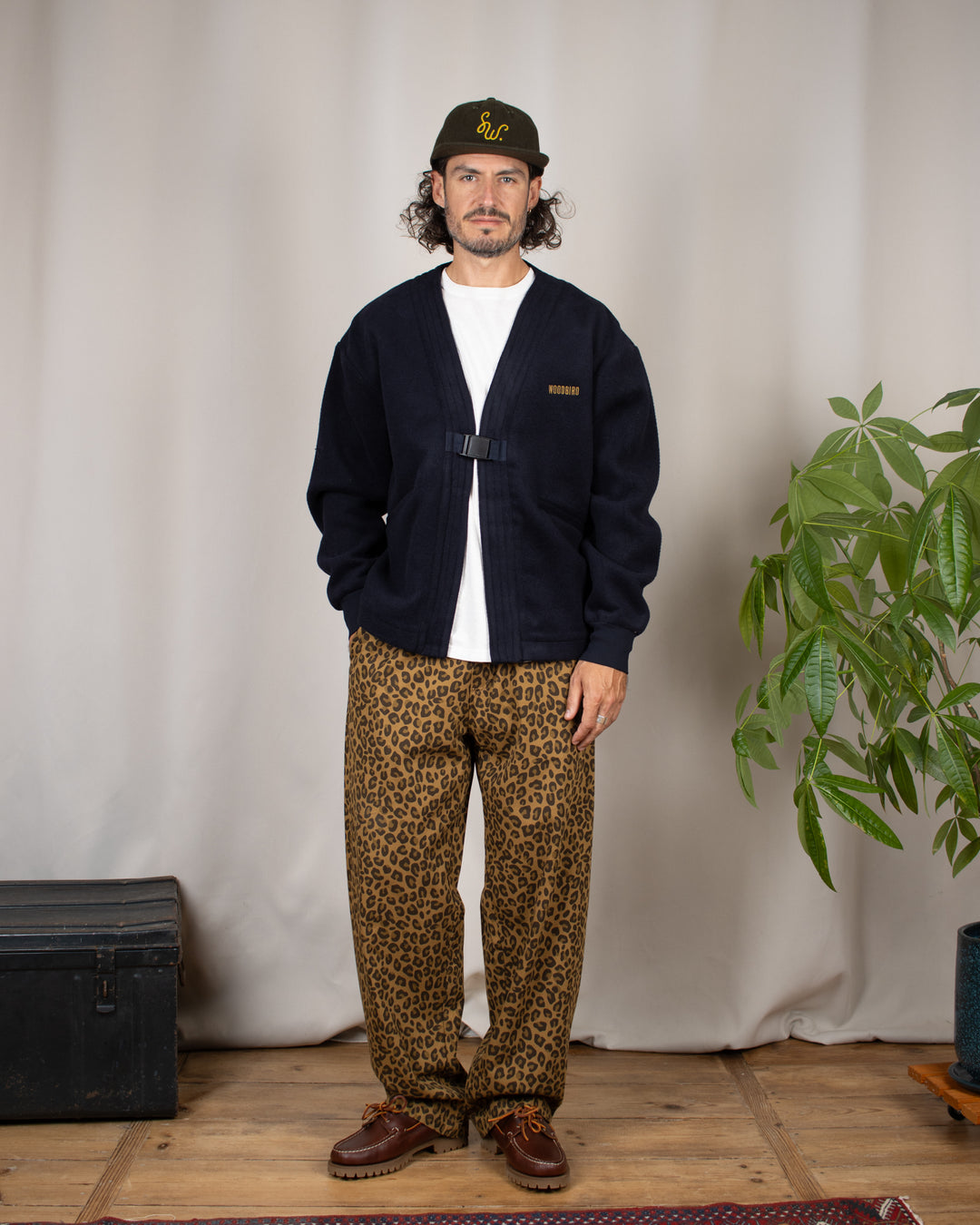 Patterned Easy Chef Pants Brown Leopard
