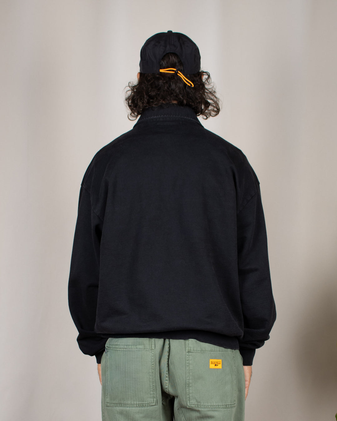 WBLoke Washed Zip Polo Black