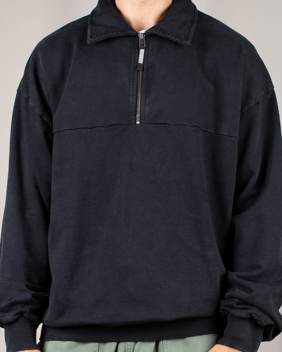 WBLoke Washed Zip Polo Black