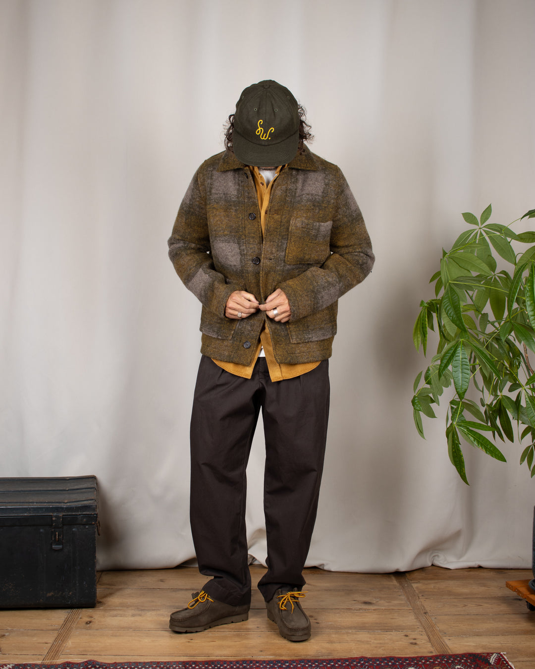 Monogram Cap Dark Moss