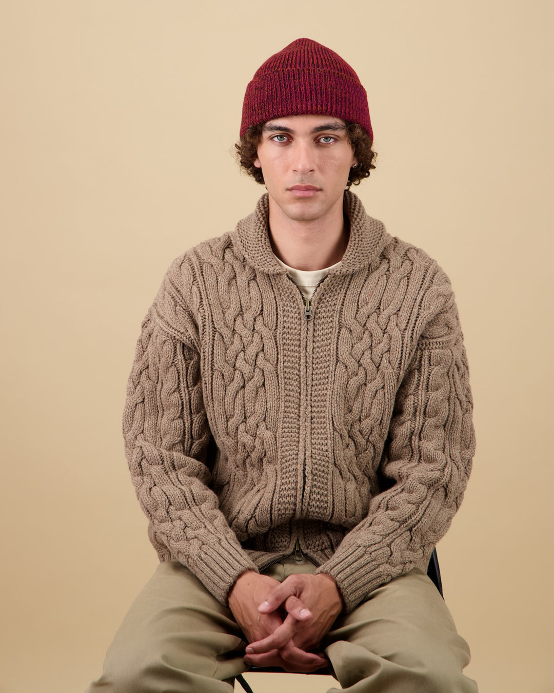 Ara Beanie Marl Orange/Red