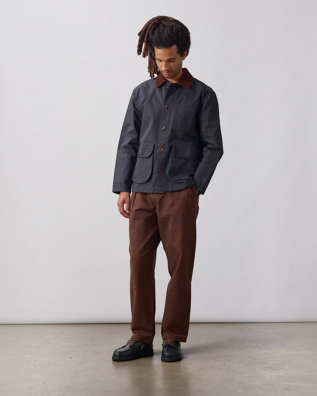 Waxed Barn Coat Black