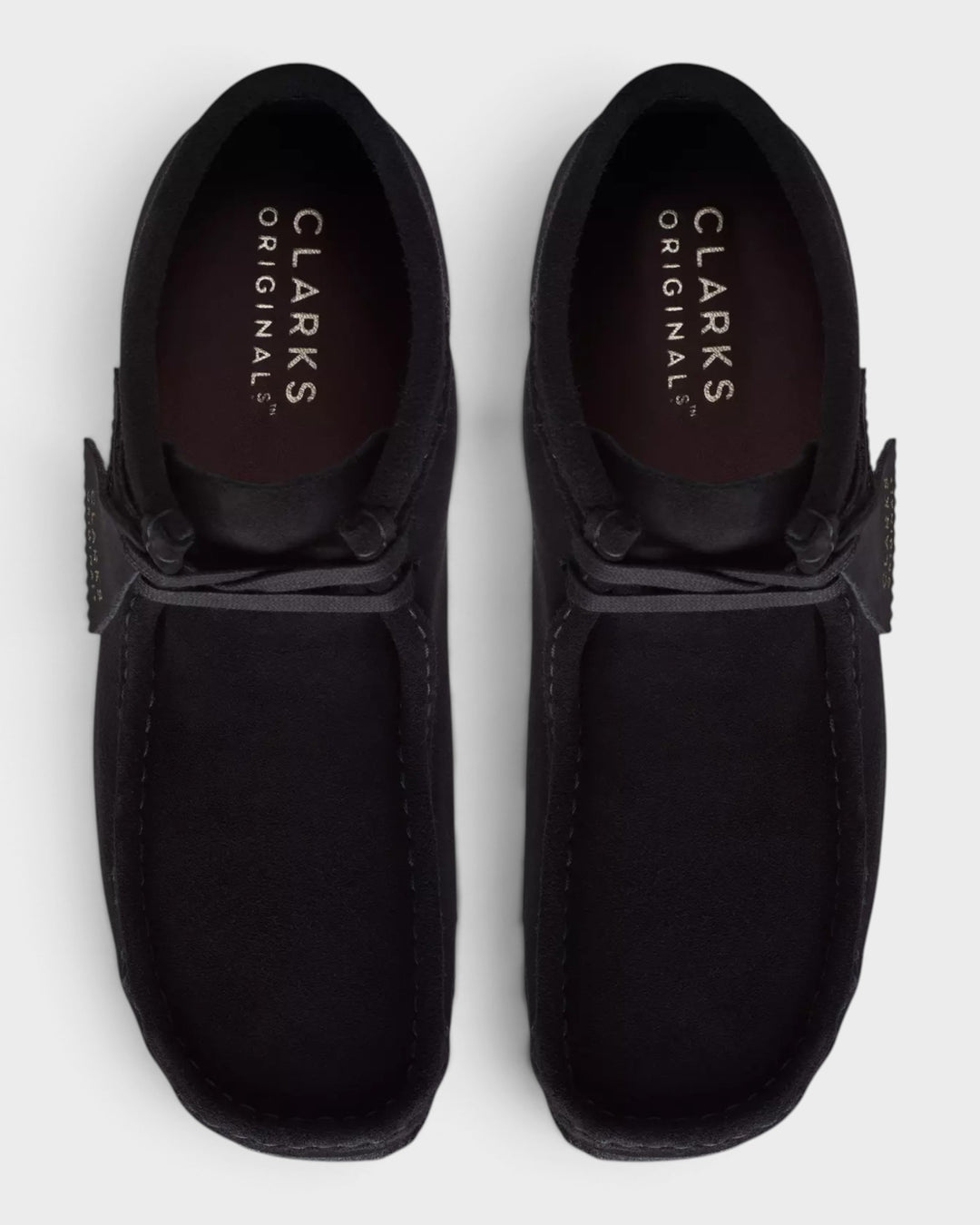 Clarks Wallabee Boot Black Suede — vue de dessus