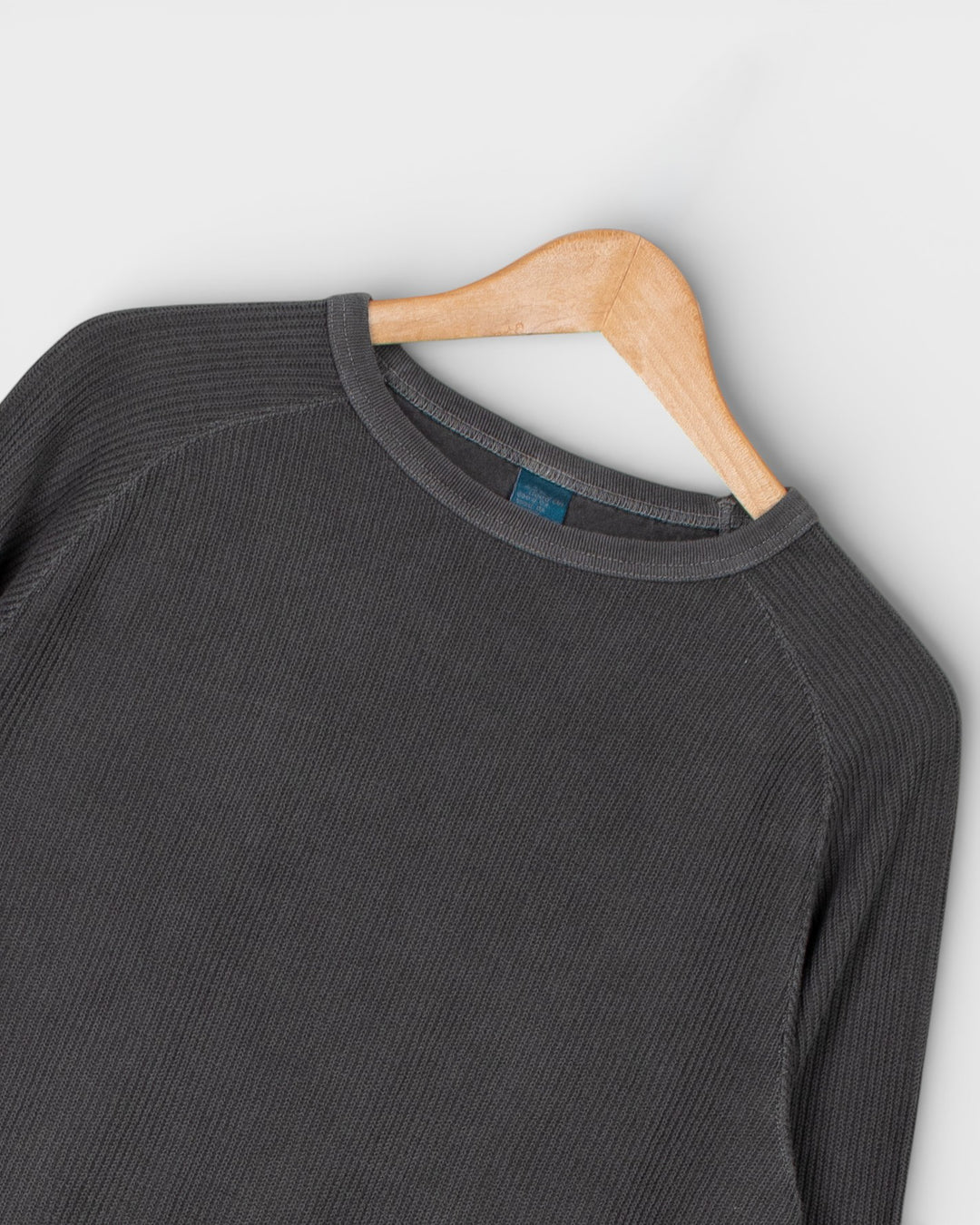 Long Sleeve Rib Knit P-Black