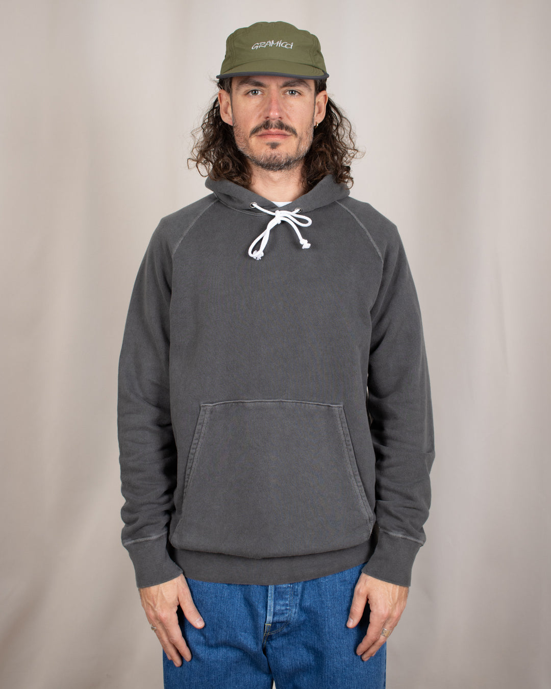 Raglan Pullover Hood Sweat P-Black