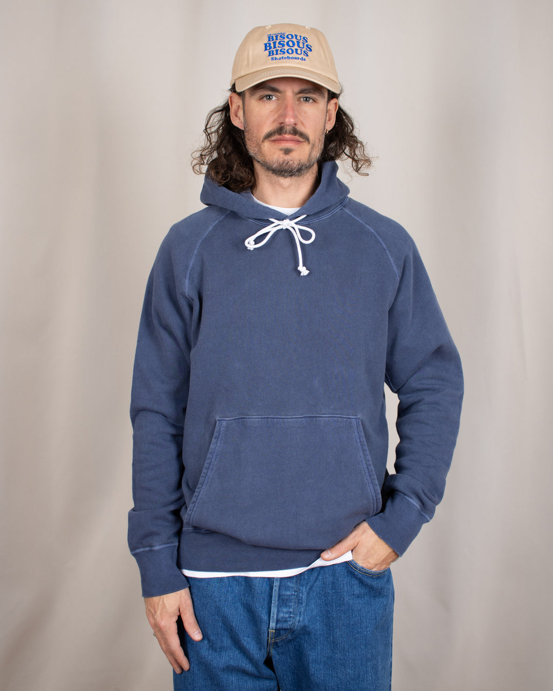 Raglan Pullover Hood Sweat P-Navy