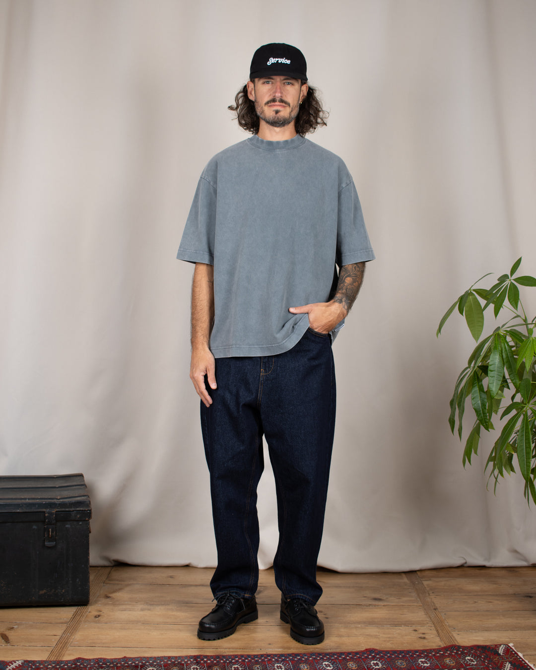 Heavy Oversize Tee Grey Washed