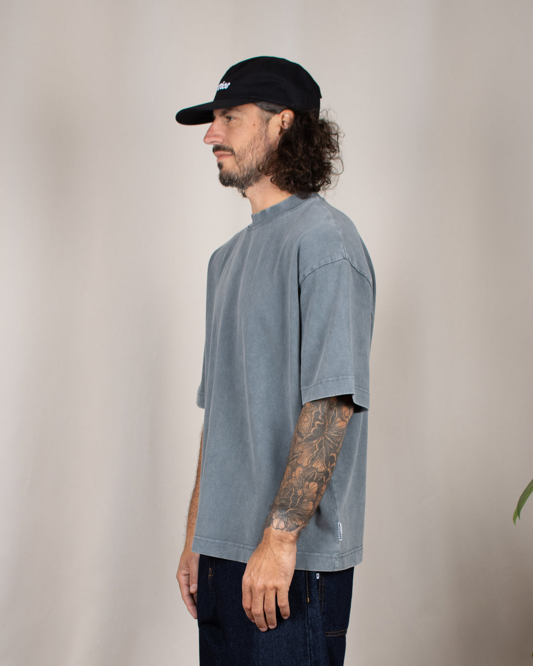 Heavy Oversize Tee Grey Washed