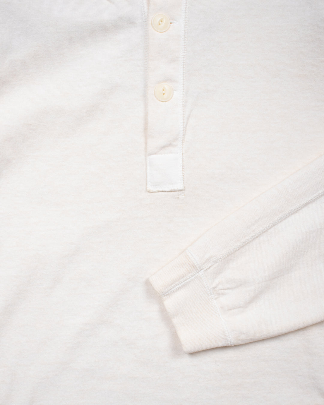 Long Sleeve Heavy Henley Tee P-Natural