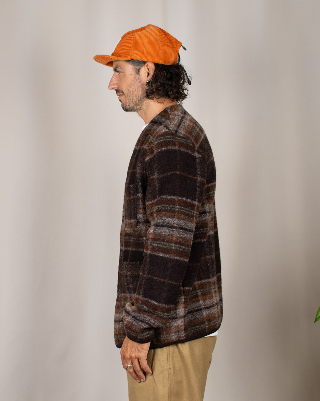 Cardigan Pino Wool Fleece Brown