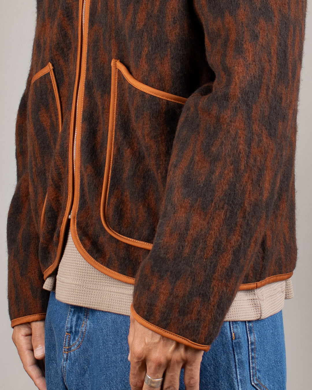 Cameron Zip Cardigan Maculato Marrone