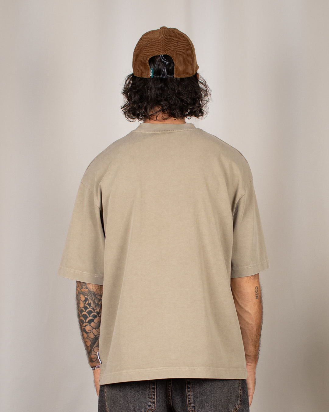 Heavy Oversize Tee Taupe Washed