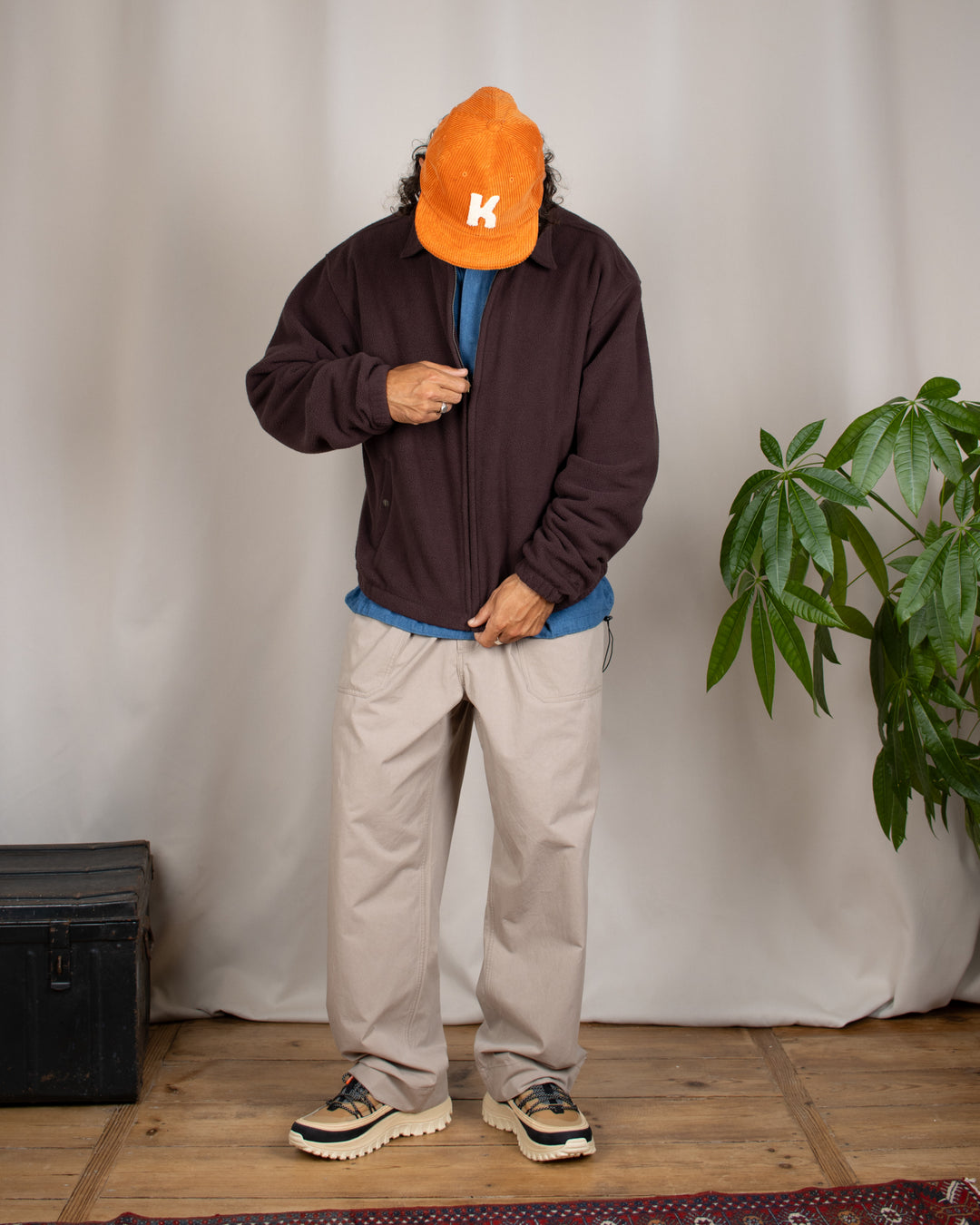 One Tuck Wide Fatigue Pants Beige