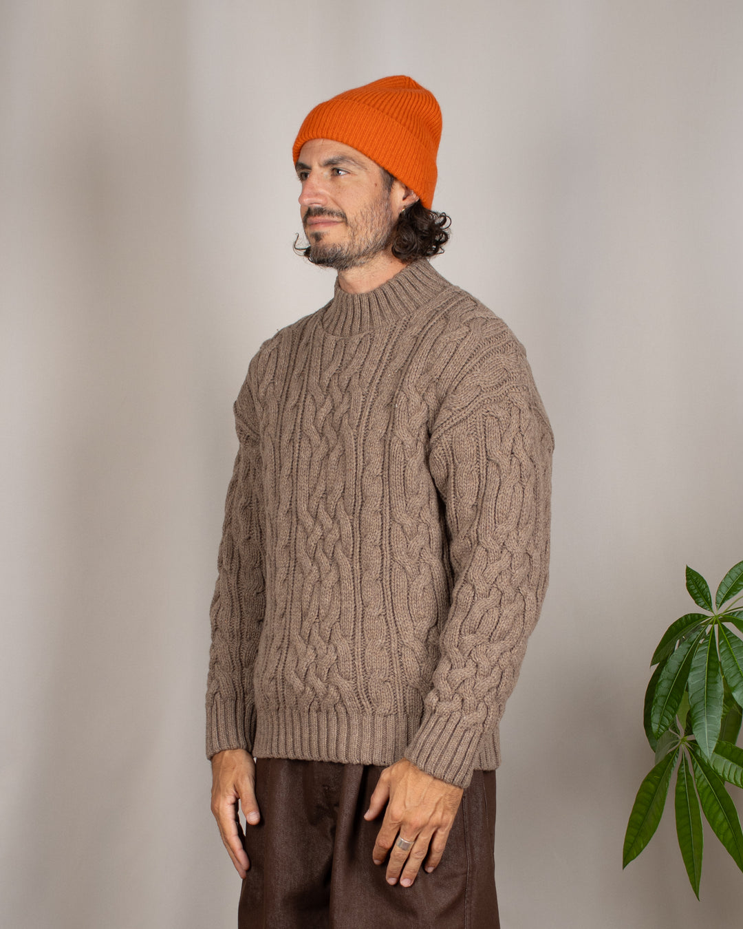 Pull Ohannes Col Rond Taupe