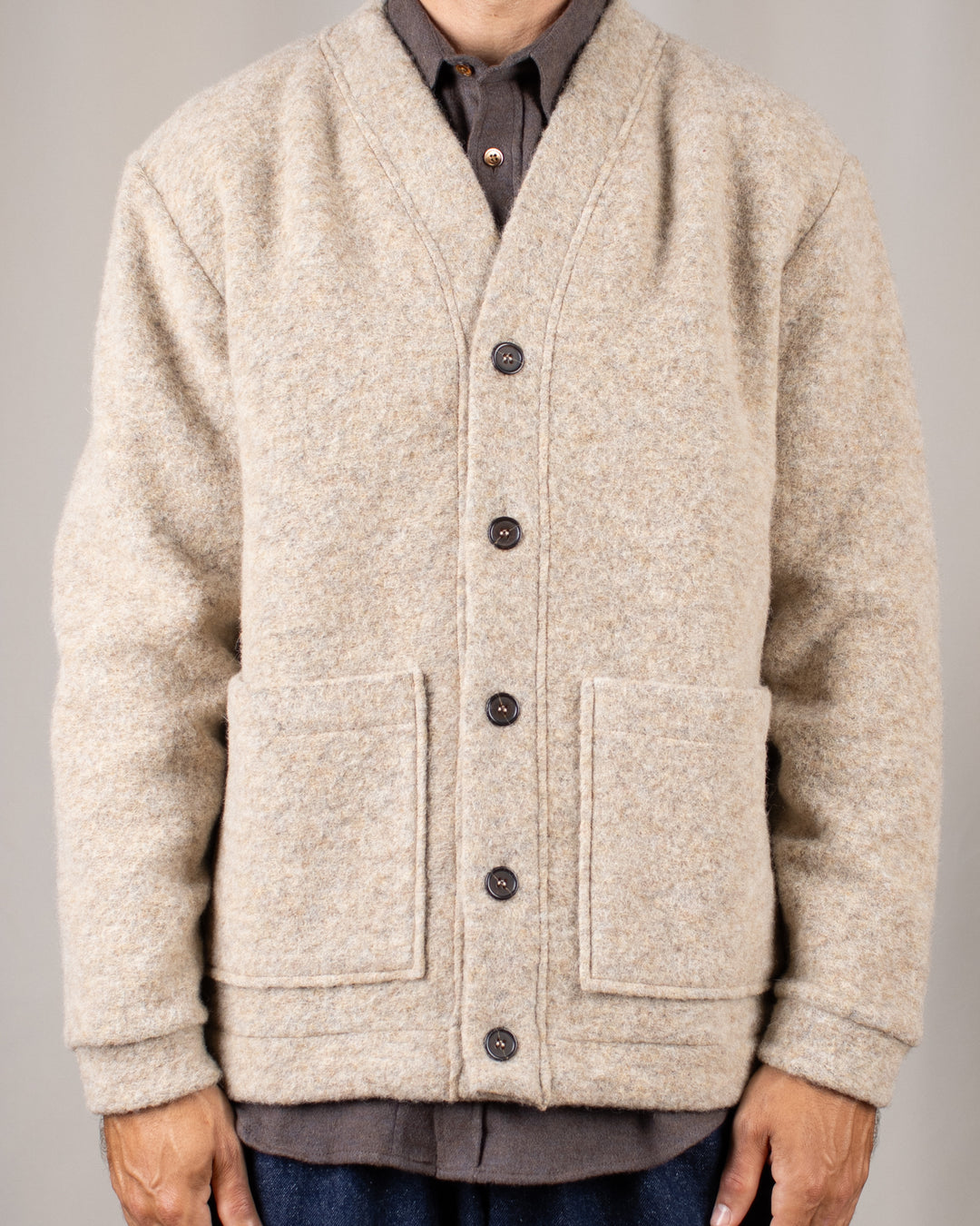 Advance Cardigan Wool Fleece Fawn