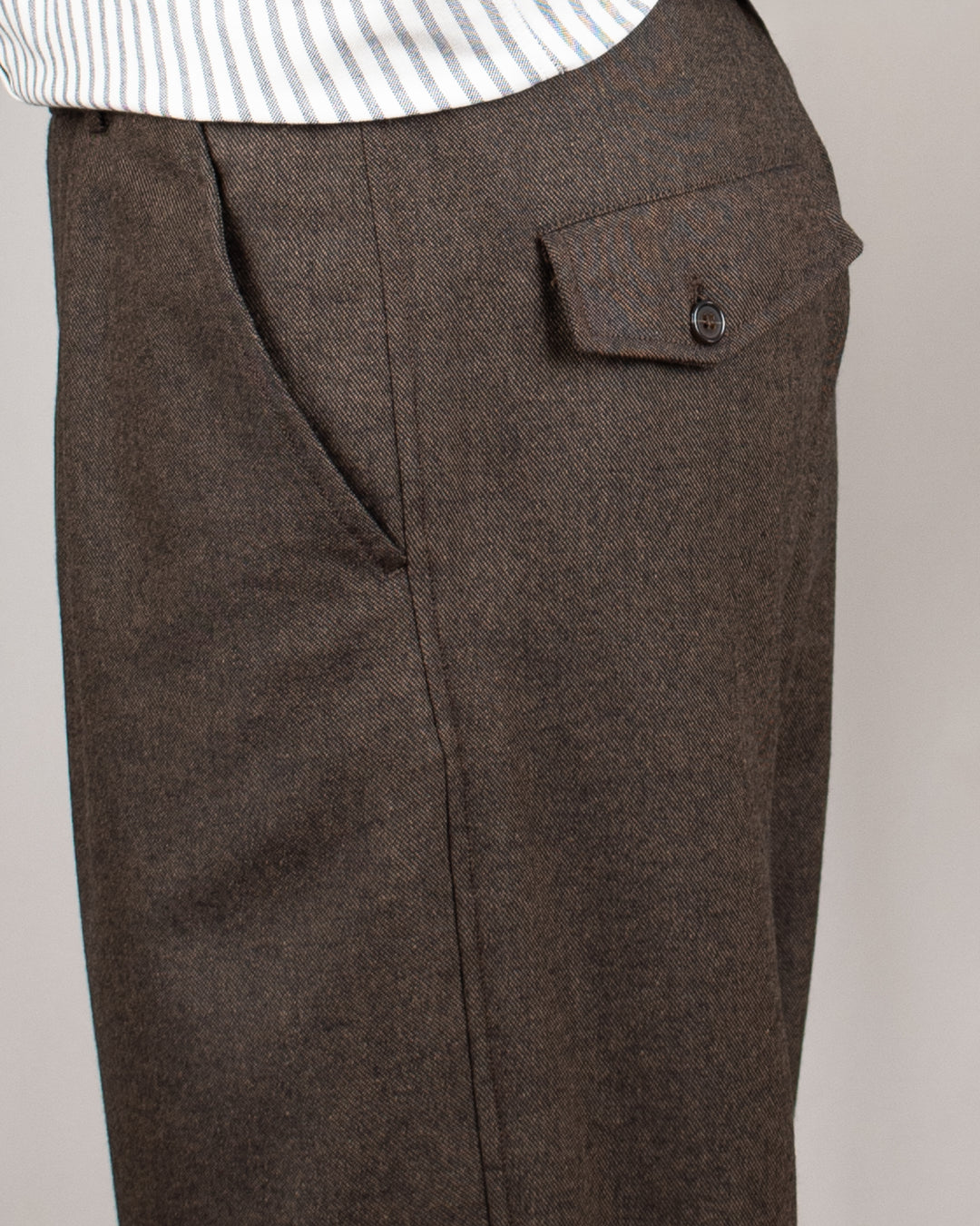 Pleated Track Pant Recycled IT Tweed Brown