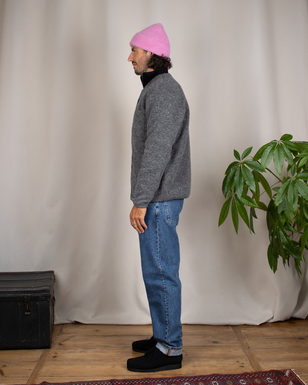 Cardigan Wool Fleece Grey Marl