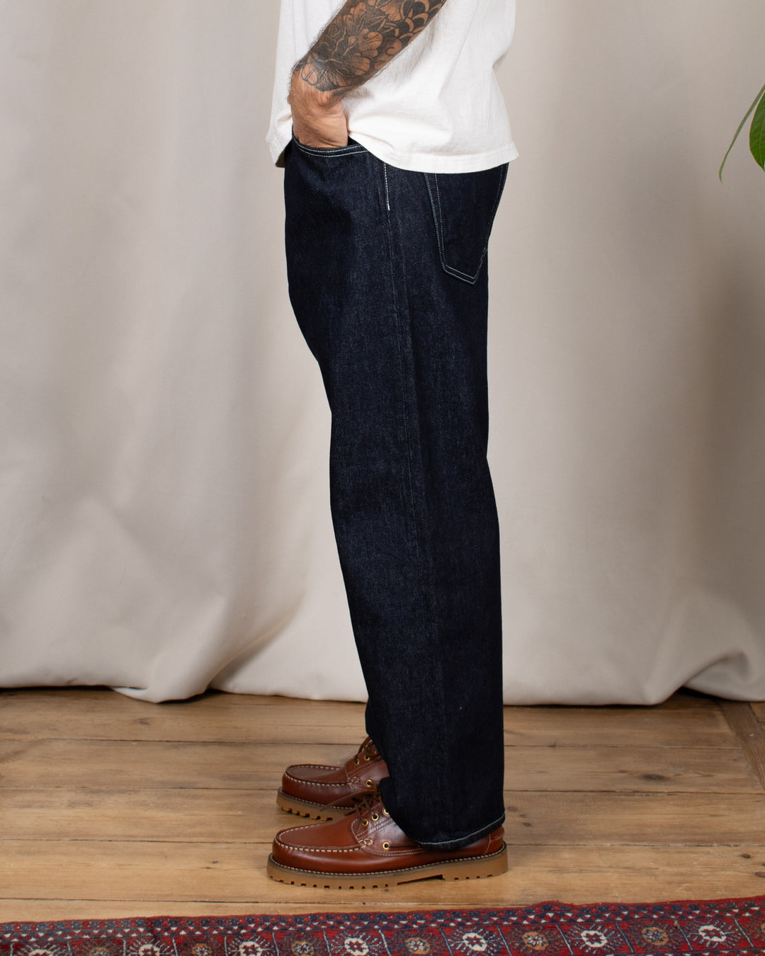 Denim03 Wide Tapered Jeans One Wash