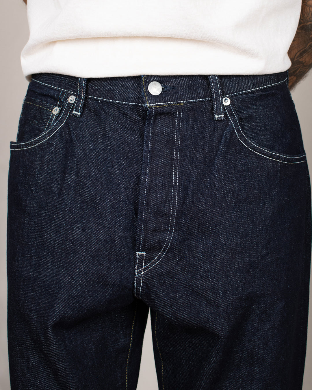 Denim03 Wide Tapered Jeans One Wash