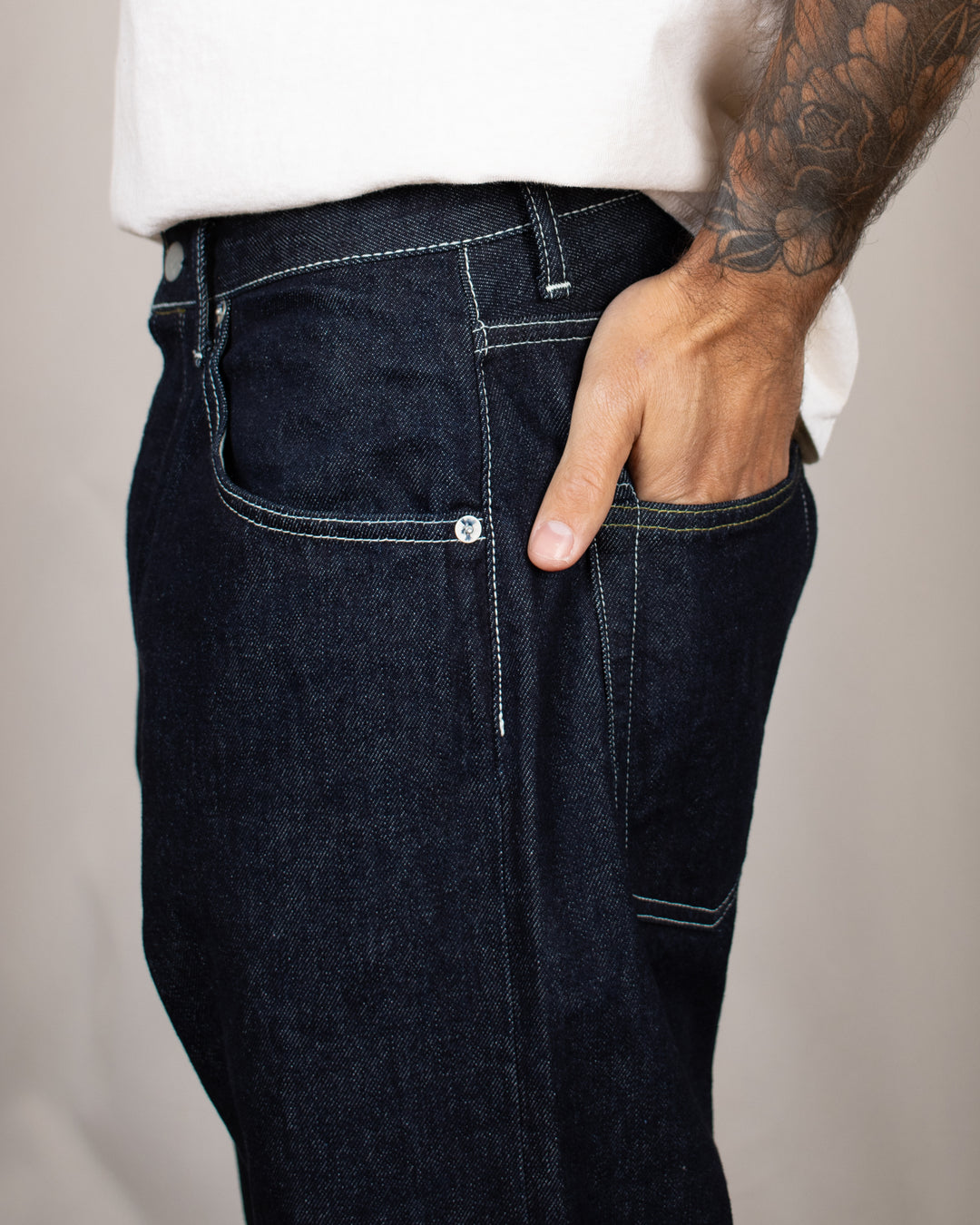 Denim03 Wide Tapered Jeans One Wash