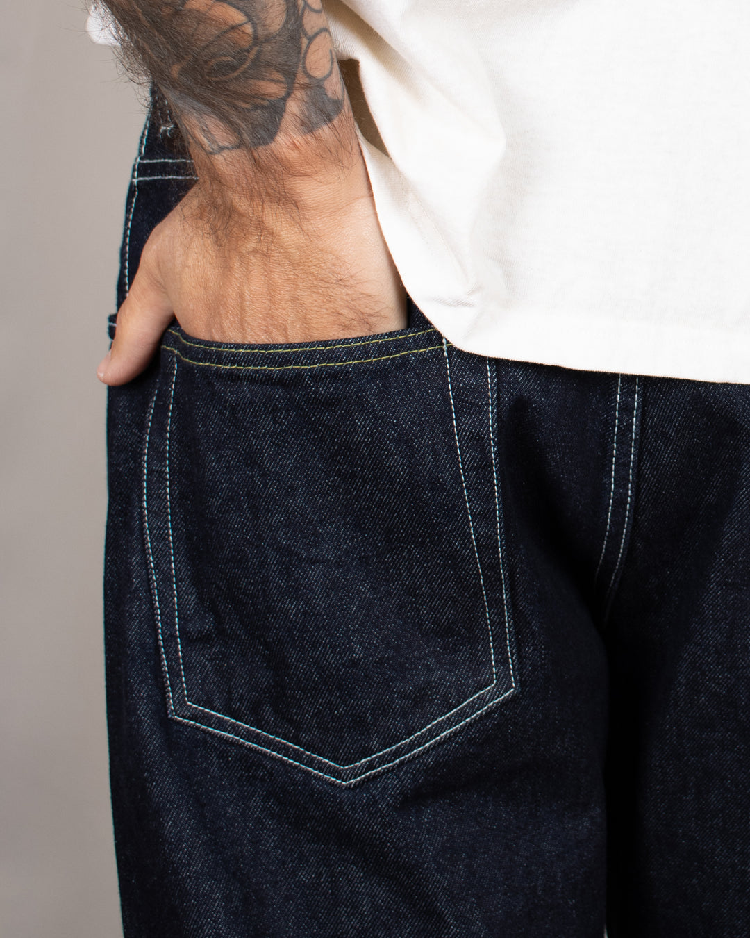 Denim03 Wide Tapered Jeans One Wash