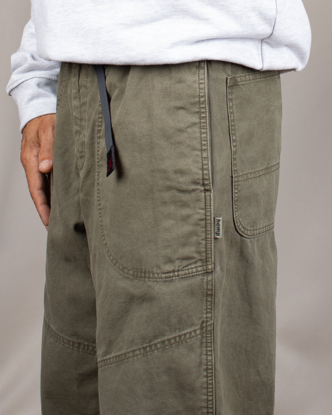 Hemp Canvas Double Knee Pant Burnt Olive Pigment