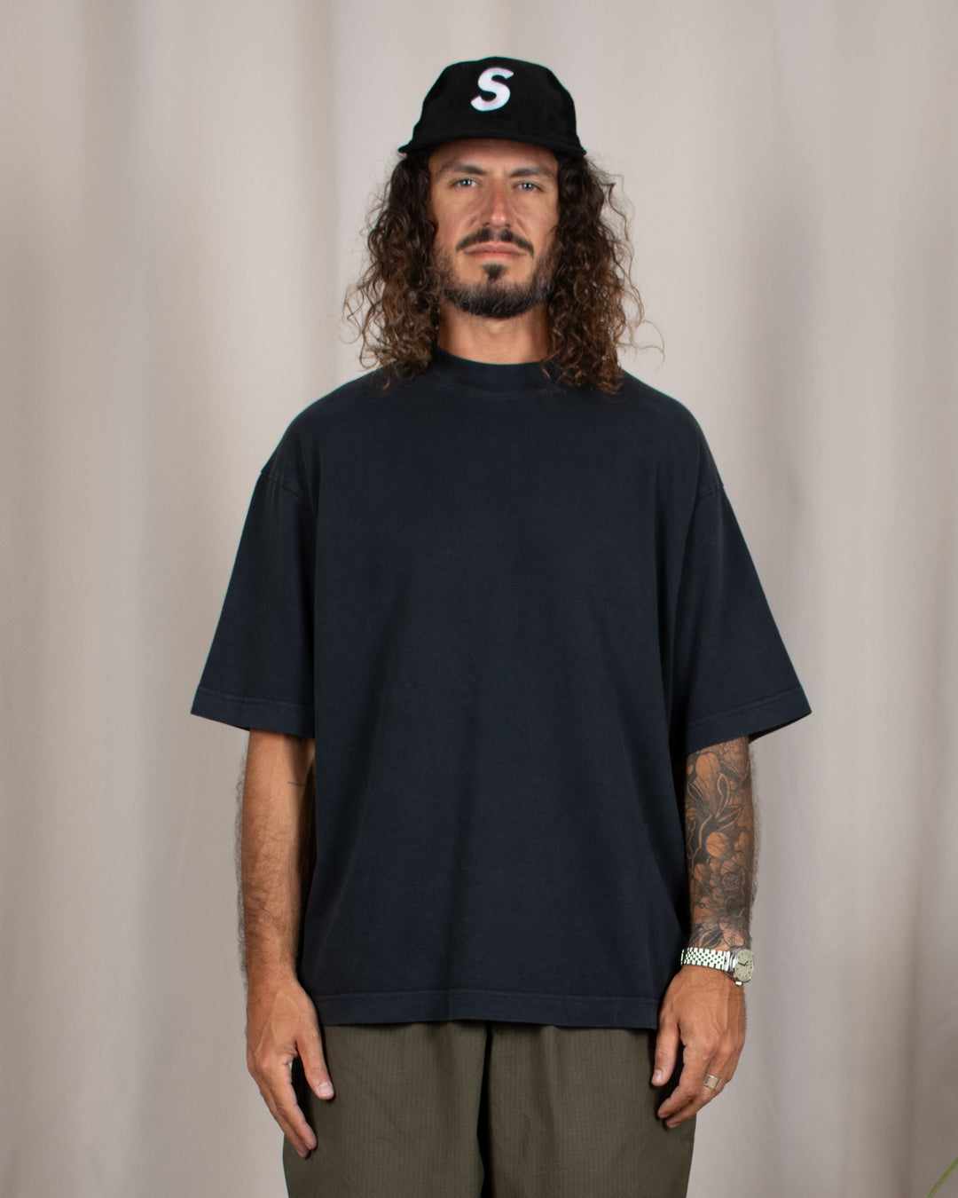 Heavy Oversize Tee Black Washed