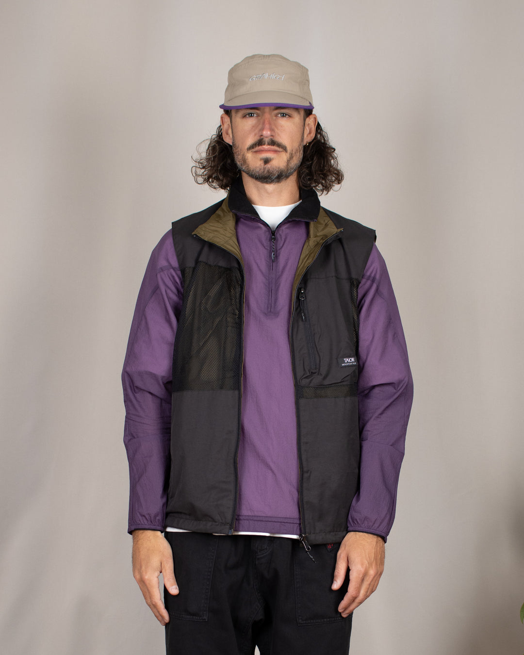 Down Mountain Reversible Mesh Vest Black/D.Olive