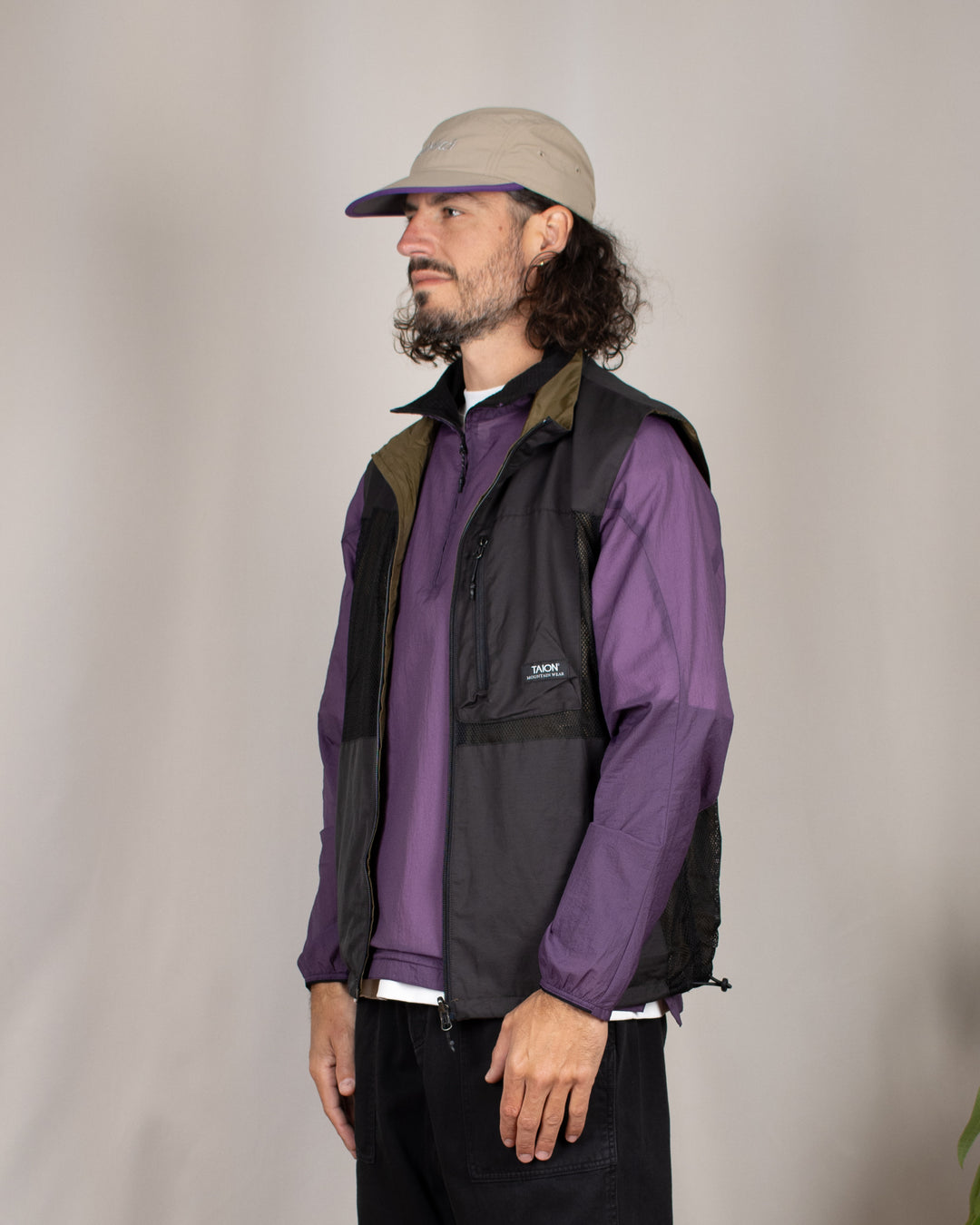 Down Mountain Reversible Mesh Vest Black/D.Olive