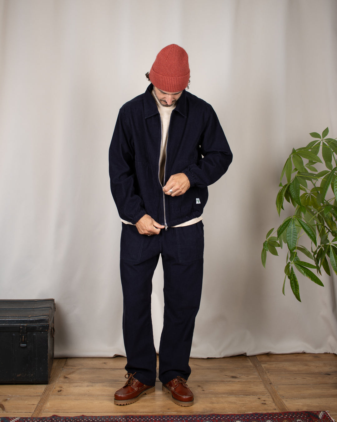 Fine Cord Work Jacket Navy