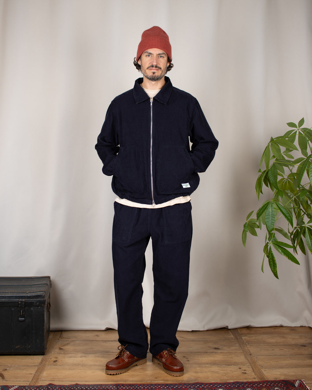 Fine Cord Work Jacket Navy