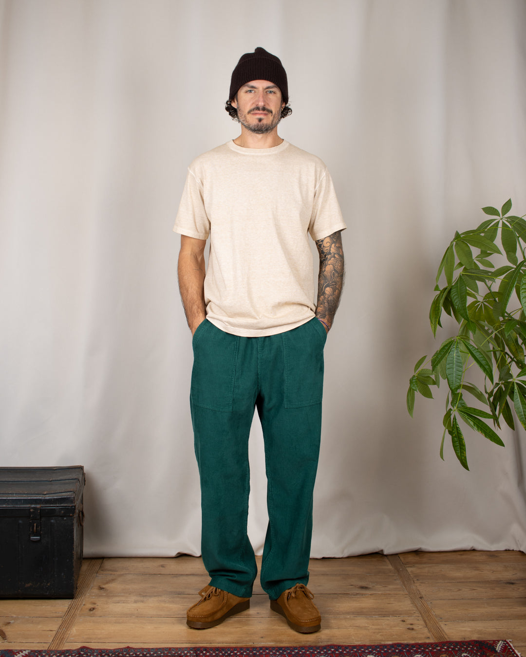 Fine Cord Chef Pants Green