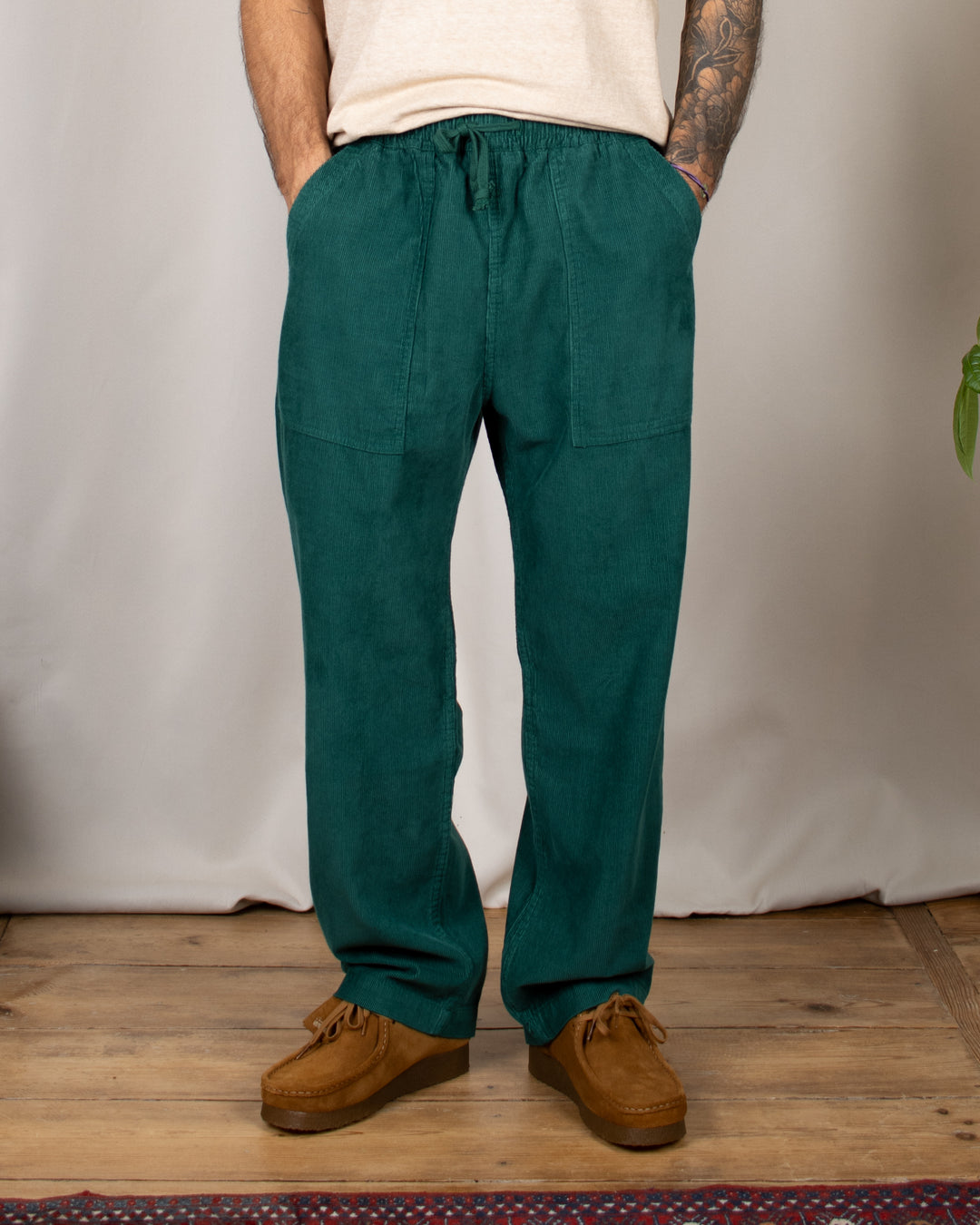 Fine Cord Chef Pants Green
