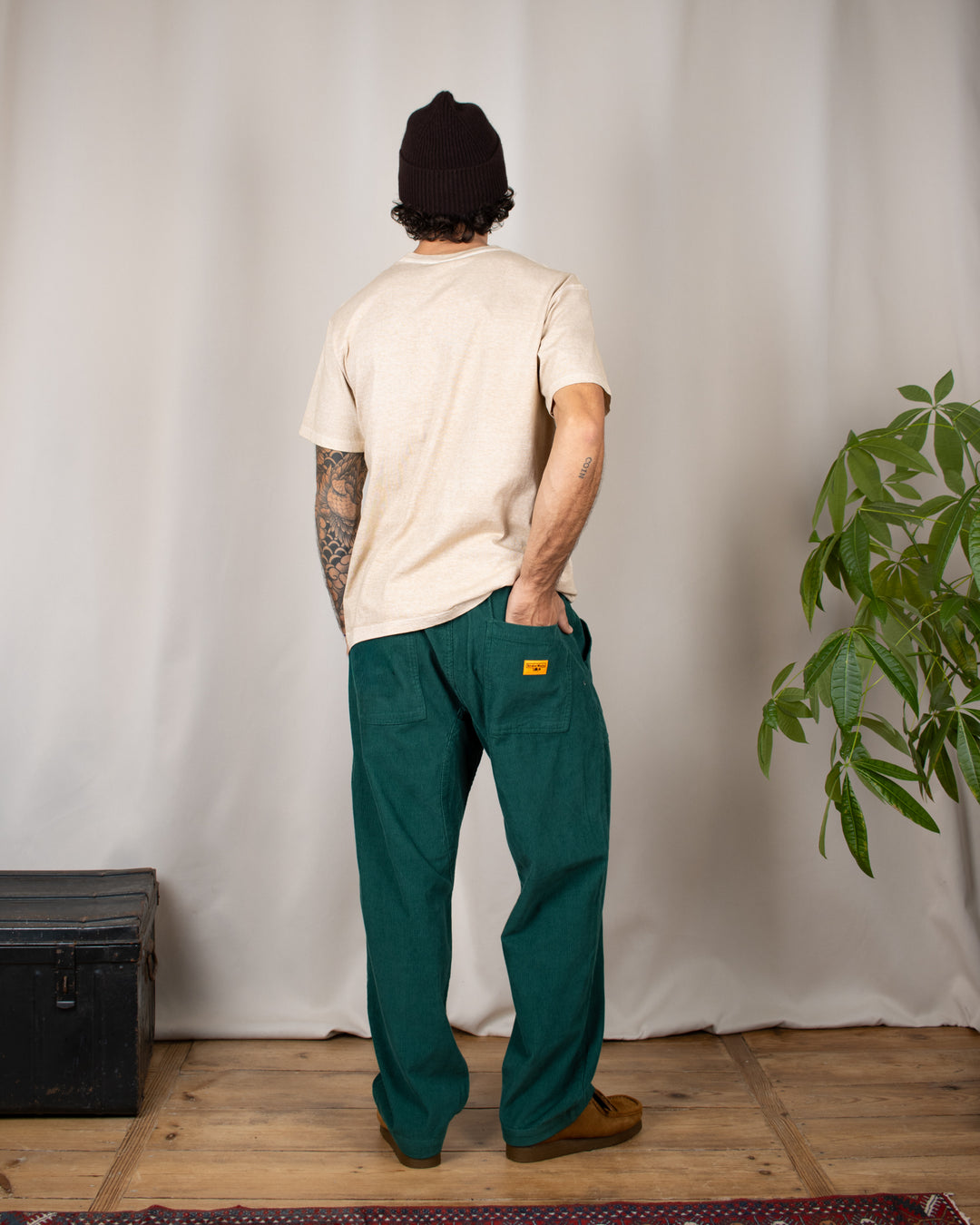 Fine Cord Chef Pants Green