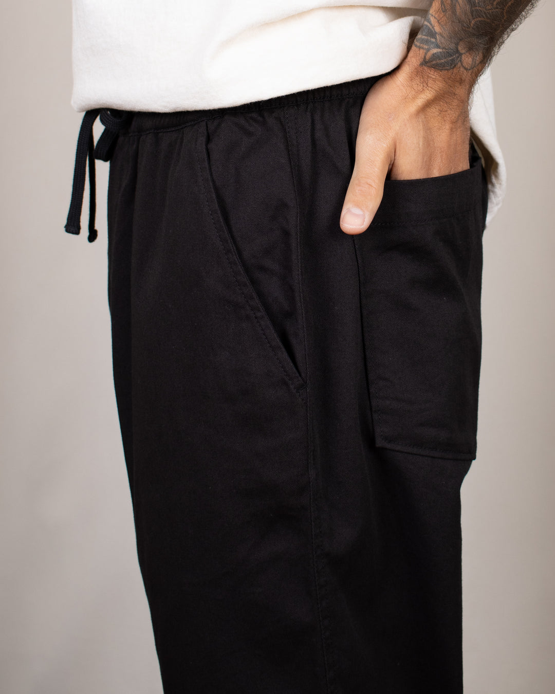 Hi Water Trouser Black Twill