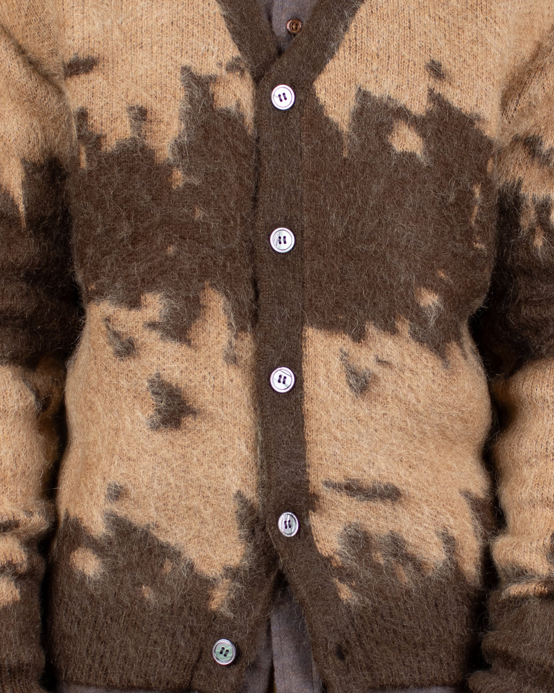 Mohair Splatter Cardigan Taupe Splatter