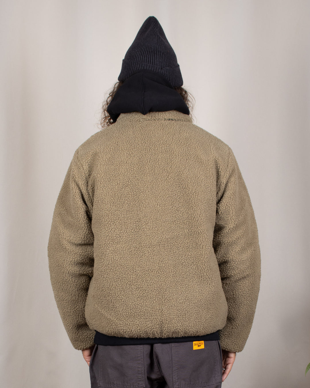 Taion Mountain Boa Fleece High-Neck Jacket Beige, vue du produit