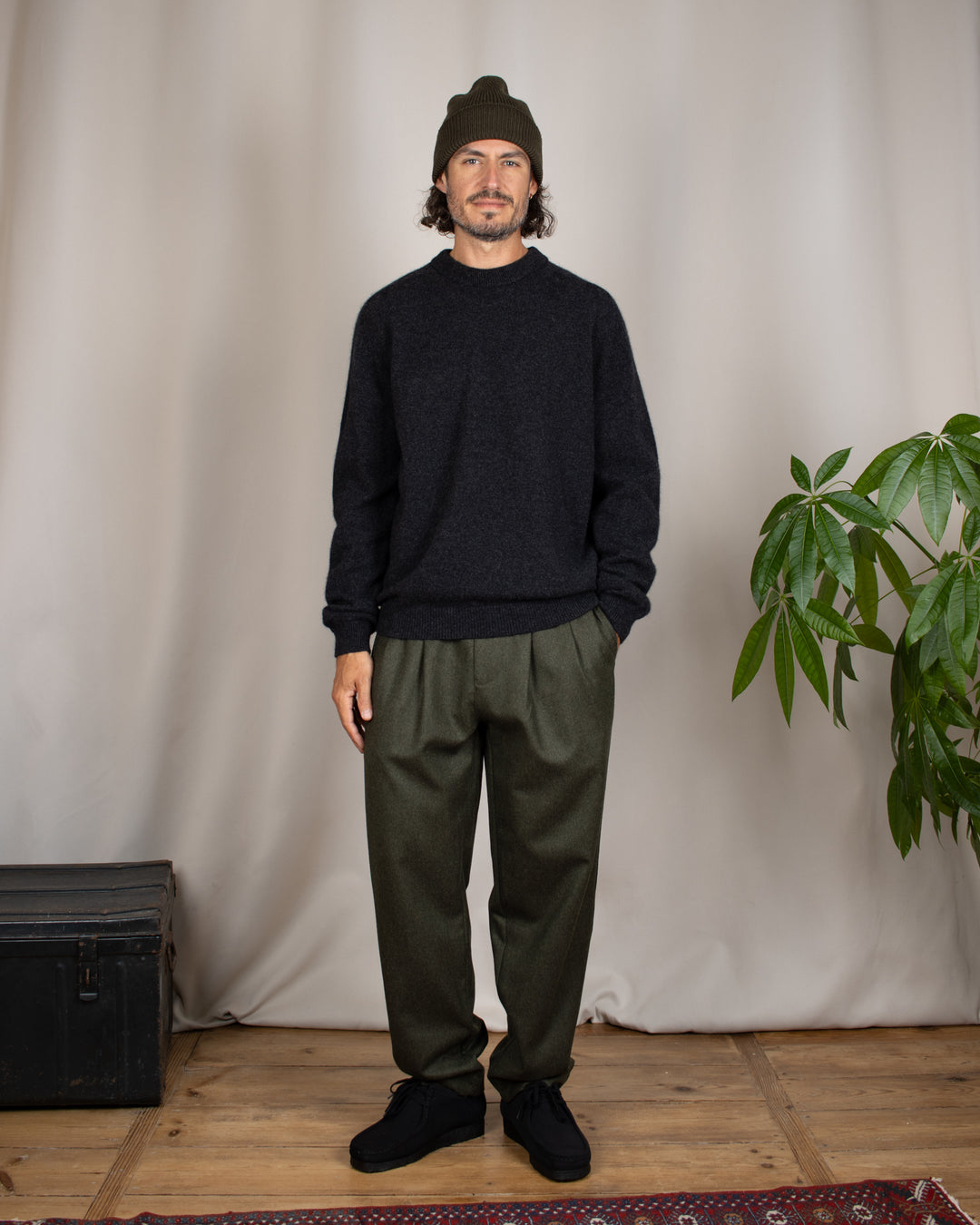 Pull Armen Col Rond Charcoal