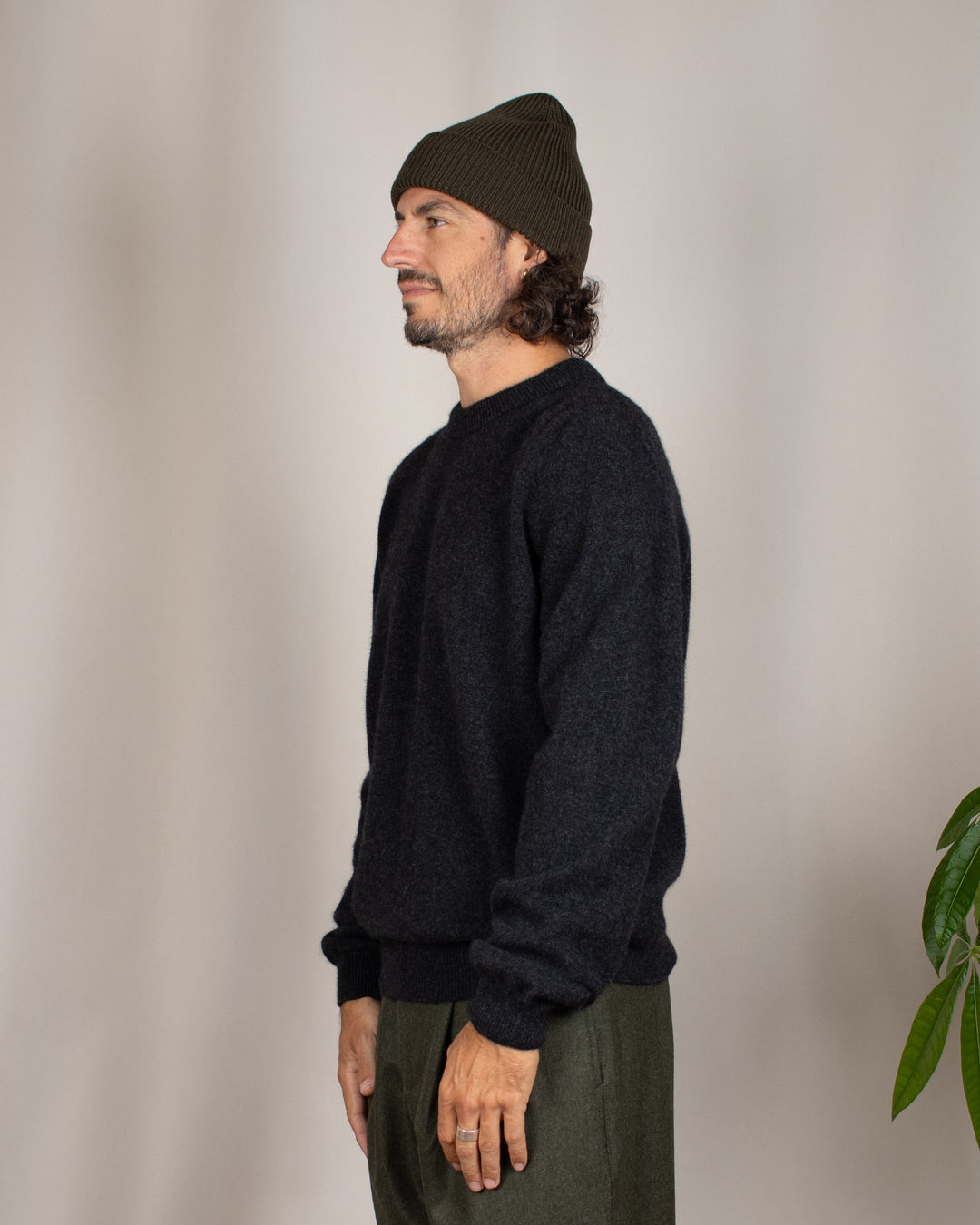 Pull Armen Col Rond Charcoal